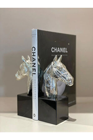 Pirinç At İkili Kitap Tutucu Gümüş