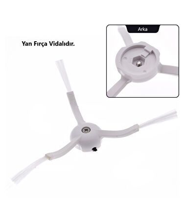 Xiaomi Mop 2 Pro (Beyaz) MJST1SHW Uyumlu Yedek Hepa Filtre Yan Fırça-8 Parça
