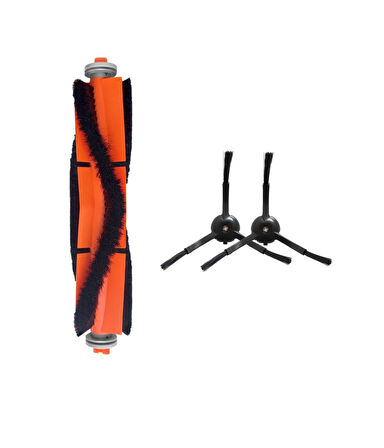 Xiaomi Mop 2 Pro (Siyah) MJST1SHW Uyumlu Yedek Ana Fırça ve Yan Fırça-3 Parça