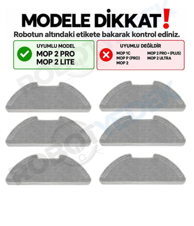 Xiaomi Mop 2 Pro MJST1SHW Uyumlu 6 Adet Tam Yüzey Mop Bez