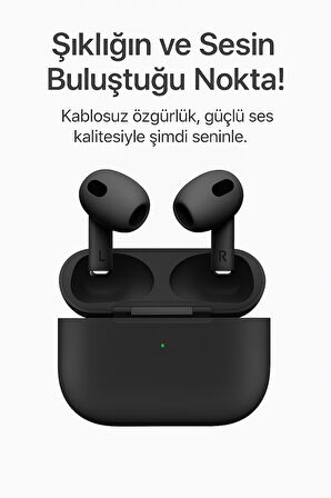 Siyah 4. Nesil Air Bluetooth Kulaklık Bütün Cihazlara Tam Uyumlu Kılıf Ve Taşıma Ipi Hedyeli