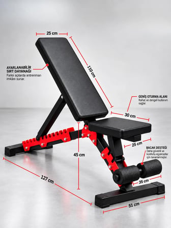 Profesyonel Ayarlanabilir Bench Sehpası Ağırlık Bench Press Sehpası I 500 KG Kapasiteli