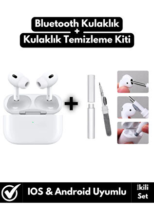 IPhone11 / Pro /Promax Uyumlu Bluetooth V5 Kulak İçi TWS Kulaklık+Kulaklık Temizleme Seti