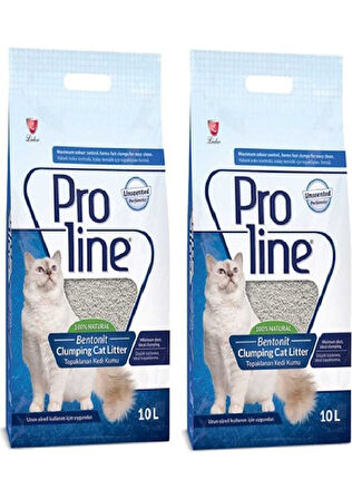 Proline Naturel Parfümsüz Kedi Kumu 10 lt x 2 Adet