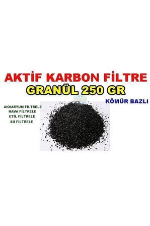 Aktif Karbon Kömür Bazlı Filtre Granül 250 Gram Filitre Etil Su Hava Akvaryum Sıvılar