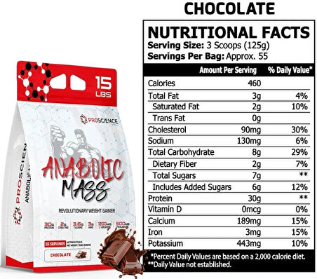 Proscience Anabolic Mass Gainer+Gh Revolutionary Weight Gainer 6800 gr