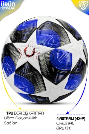 PRO-Seriesi Futbol Topu Şampiyonlar Ligi Lazer Kesim Pompa Dahil Halı Saha Maç Futbol Topu Mavi 520