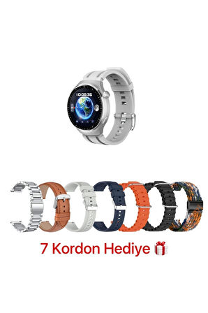 Premium 7 Kordon Sesli Görüşme Bildirim GPS Smart Watch 7 Strap in1