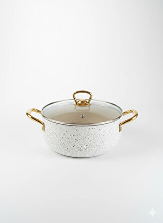 7 Parça Beyaz Renk Granit Tencere Seti – Şıklık ve Dayanıklılığı Mutfaklarınıza Taşıyın!