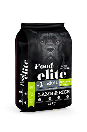 Food Elite Kuzu Etli & Pirinçli Yetişkin Kuru Köpek Maması 12 Kg.