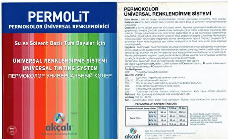 Permolit Üniversal Renklendirici Renk Tüpü OKSİT YEŞİL 50 ml.