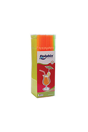 Dolphin Fosforlu Pipet - Körüklü - Turuncu Pembe Yeşil 