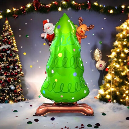 Ayaklı Küçük Çam Ağacı Folyo Balon