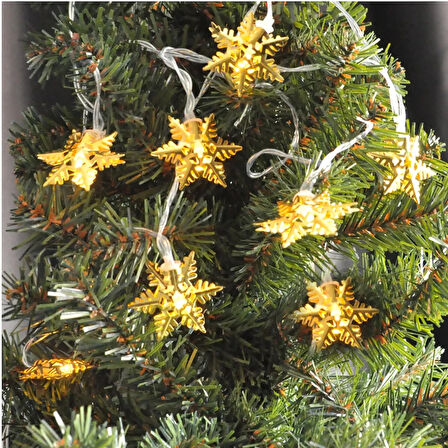 Yılbaşı Pilli Kar Tanesi Figürlü Led Işık 3mt