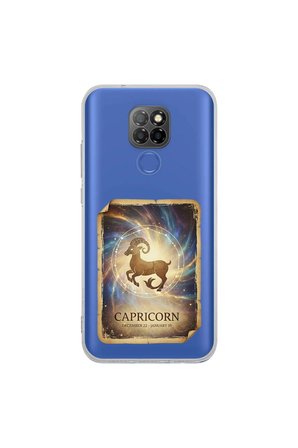 General Mobile GM 20 ile Uyumlu Burç Kartları Oğlak Tasarımlı Şeffaf Silikon Kılıf