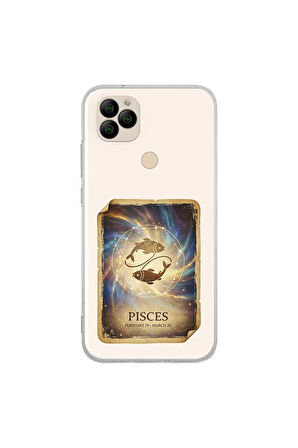 General Mobile GM 22S ile Uyumlu Burç Kartları Balık Tasarımlı Şeffaf Silikon Kılıf