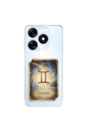 Tecno Spark 10C ile Uyumlu Burç Kartları İkizler Tasarımlı Şeffaf Silikon Kılıf
