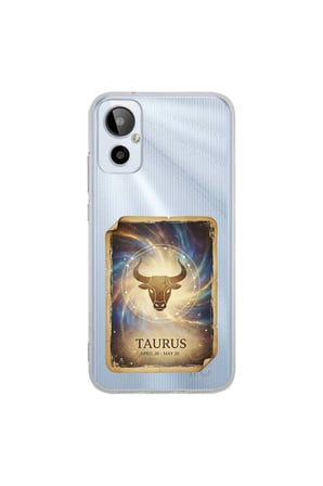 General Mobile 23SE ile Uyumlu Burç Kartları Boğa Tasarımlı Şeffaf Silikon Kılıf
