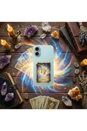 Huawei Y7 2019 ile Uyumlu Burç Kartları Başak Tasarımlı Şeffaf Silikon Kılıf