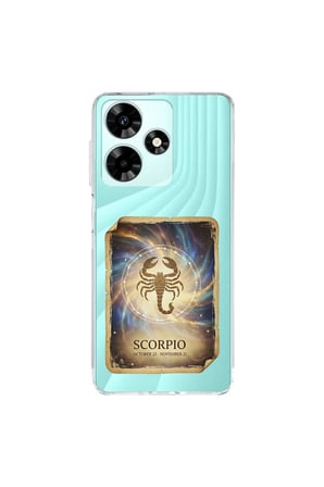 Infinix Hot 30 ile Uyumlu Burç Kartları Akrep Tasarımlı Şeffaf Silikon Kılıf