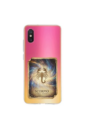 Xiaomi Mi 8 Pro ile Uyumlu Burç Kartları Akrep Tasarımlı Şeffaf Silikon Kılıf