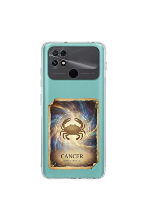 POCO C40 ile Uyumlu Burç Kartları Yangeç Tasarımlı Şeffaf Silikon Kılıf