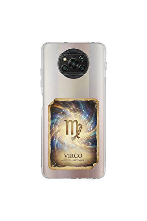 Poco X3 Pro ile Uyumlu Burç Kartları Başak Tasarımlı Şeffaf Silikon Kılıf