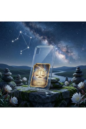Realme 11 ile Uyumlu Burç Kartları Terazi Tasarımlı Şeffaf Silikon Kılıf