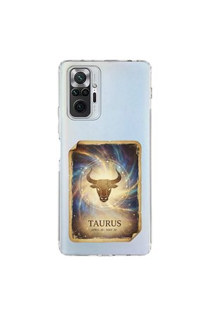 Redmi Note 10 Pro 5G ile Uyumlu Burç Kartları Boğa Tasarımlı Şeffaf Silikon Kılıf