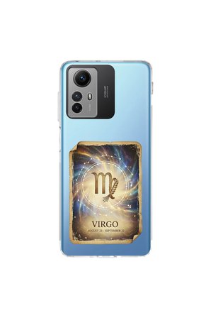 Redmi Note 12S ile Uyumlu Burç Kartları Başak Tasarımlı Şeffaf Silikon Kılıf