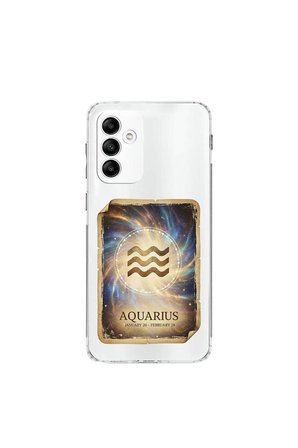 Samsung Galaxy A04s ile Uyumlu Burç Kartları Kova Tasarımlı Şeffaf Silikon Kılıf