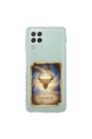 Samsung Galaxy A22 ile Uyumlu Burç Kartları Boğa Tasarımlı Şeffaf Silikon Kılıf