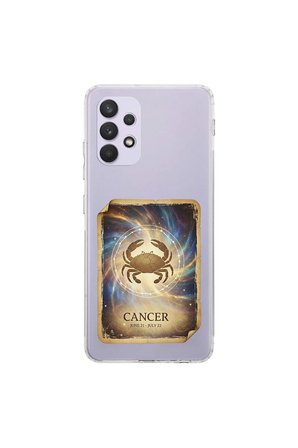 Samsung Galaxy A32 ile Uyumlu Burç Kartları Yangeç Tasarımlı Şeffaf Silikon Kılıf
