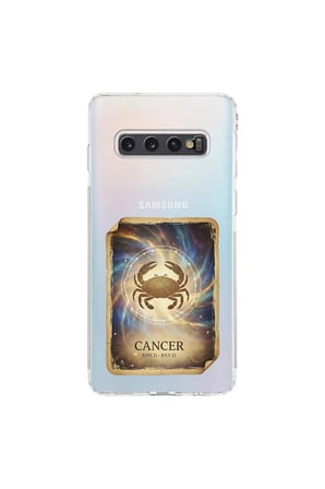 Samsung Galaxy S10 ile Uyumlu Burç Kartları Yangeç Tasarımlı Şeffaf Silikon Kılıf