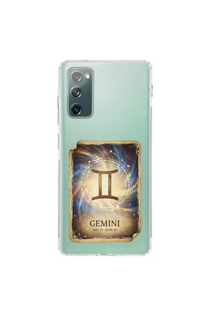 Samsung Galaxy S20 FE ile Uyumlu Burç Kartları İkizler Tasarımlı Şeffaf Silikon Kılıf