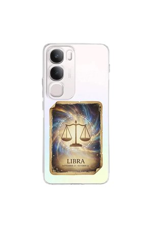 Vivo Y29 5G ile Uyumlu Burç Kartları Terazi Tasarımlı Şeffaf Silikon Kılıf