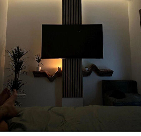 160 cm  MDF Ahşap Modern TV Ünitesi, Özel Tasarım Duvar Rafı, uzunluk kolay kurulum