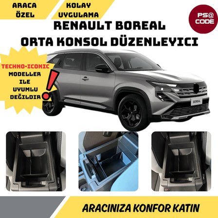 Renault Boreal Kolçak altı organizer-Orta konsol düzenleyıcı-Evolution modeller ile uyumludur!