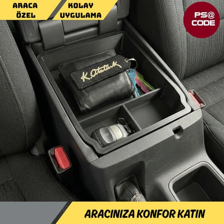Toyota Hilux 2016-2025 ile uyumlu, orta konsol düzenleyici-organizer