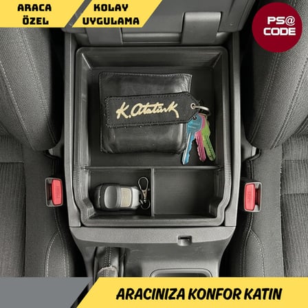 Toyota Hilux 2016-2025 ile uyumlu, orta konsol düzenleyici-organizer