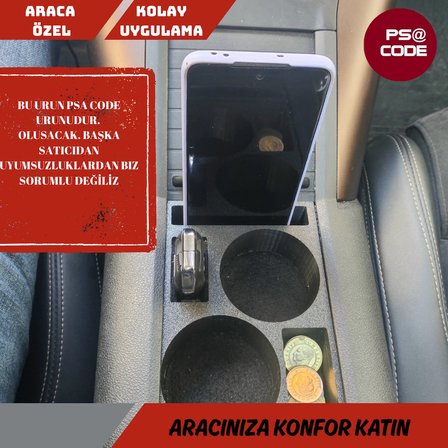 2019-2025 model Rifter-Berlingo-Proace City-Doblo-Opel Combo uyumlu Orta Konsol Bardaklık