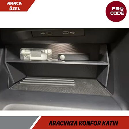 Volkswagen Golf 8 uyumlu telefon şarj kısmı raf ayırıcısı