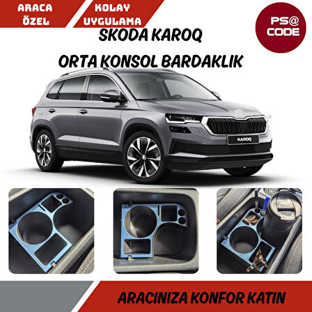 Skoda Karoq Orta Konsol Bardaklık-Organizer-Düzenleyici