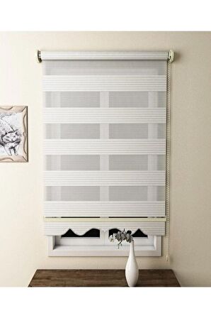 Güneş Perde Pliseli Zebra Perde Ekru ! Hızlı Kargo !