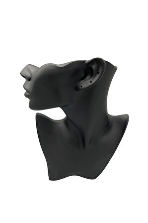 Yerli Üretim Polyester Malzeme Siyah Renk 28 / 18 cm Takı Sergileme Mankeni