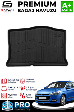 S-Dizayn Hyundai i20 3D Pro Bagaj Havuzu 2014-2020 A+ Kalite