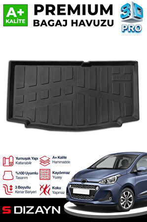 S-Dizayn Hyundai i10 3D Pro Bagaj Havuzu 2013-2019 A+ Kalite