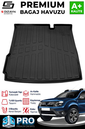 S-Dizayn Dacia Duster 4X2 3D Pro Bagaj Havuzu 2018-2022 A+ Kalite