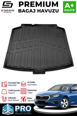 S-Dizayn Skoda Scala 3D Pro Bagaj Havuzu 2019 Üzeri A+ Kalite