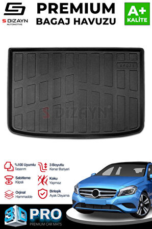S-Dizayn Mercedes A Serisi W176 HB 3D Pro Bagaj Havuzu 2013-2018 A+ Kalite